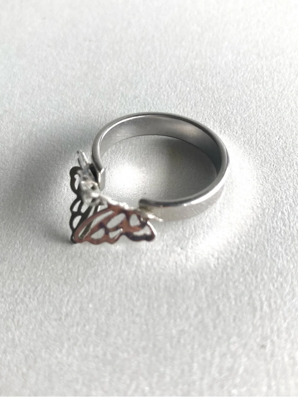 Silver tone Charm Bracelet ring earring Butterfly bundle